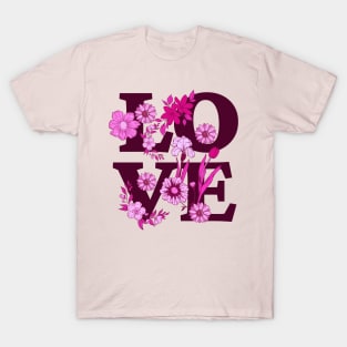 Violet Floral Love T-Shirt